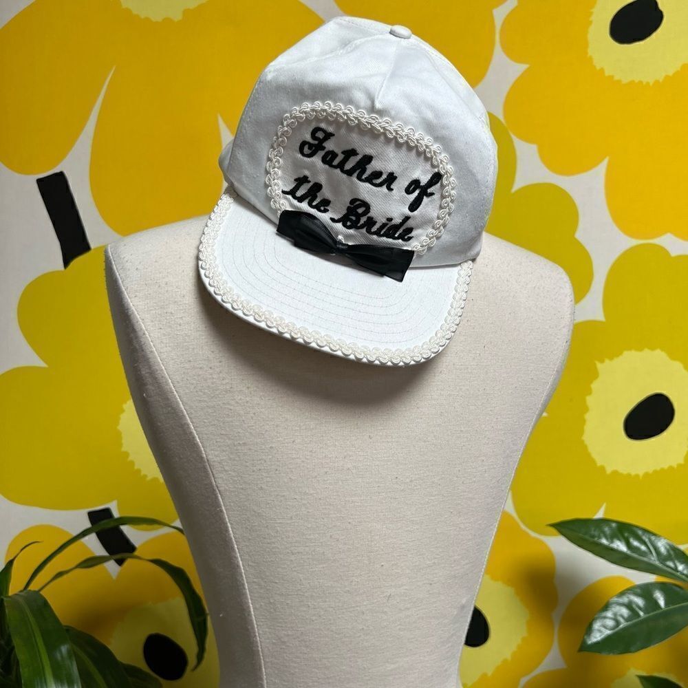 Vintage 1970s / 1980s Handmade OOAK Father of The Bride Wedding SnapBack Hat